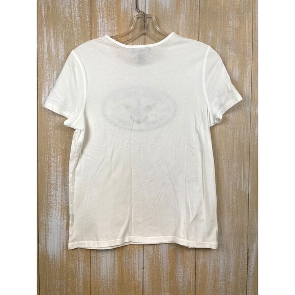 Lauren Jeans Co. Women's Size S White T-shirt Logo Beaded Anchor Ralph Lauren - Picture 2 of 6